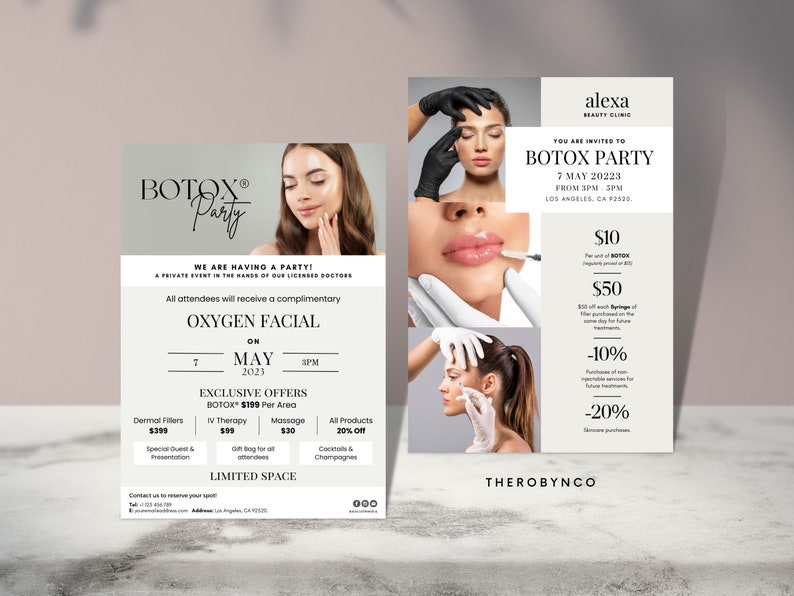 Botox Raffle DIY Botox Party Promotional Beauty Flyer Templates, Editable Printable ...