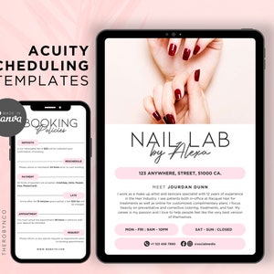DIY Nail Acuity Website Site Templates, Editable Nail Tech Booking, Pink Booking Site for Nail Tech, Canva Template, Nail Tech Branding