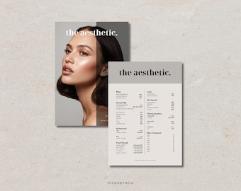 DIY Aesthetic Price List Design Templates, Pre Made Complete List, Botox Lip FIller Estheticians Injectable Face, Beauty Salon, Menu Catalog