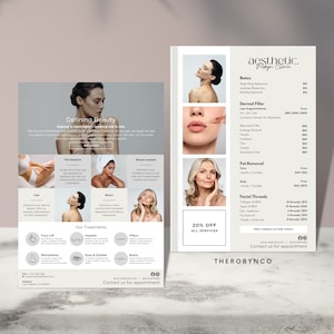 DIY Botox Dermal Filler Beauty Flyer Templates Design, Brand Awareness Edytowalny Do Wydrukowania, Natychmiastowy, Promocyjny Salon Estetyczny, Reklama