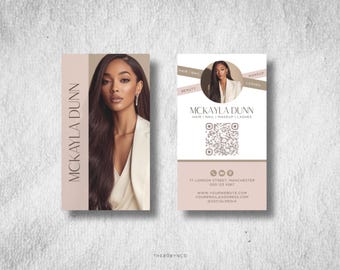 Esthetician Medspa Luxury Business Card Templates Design, Beauty Guru PMU Makeup Lash Brow Hair Extension Boss Babe Business Name Card Canva