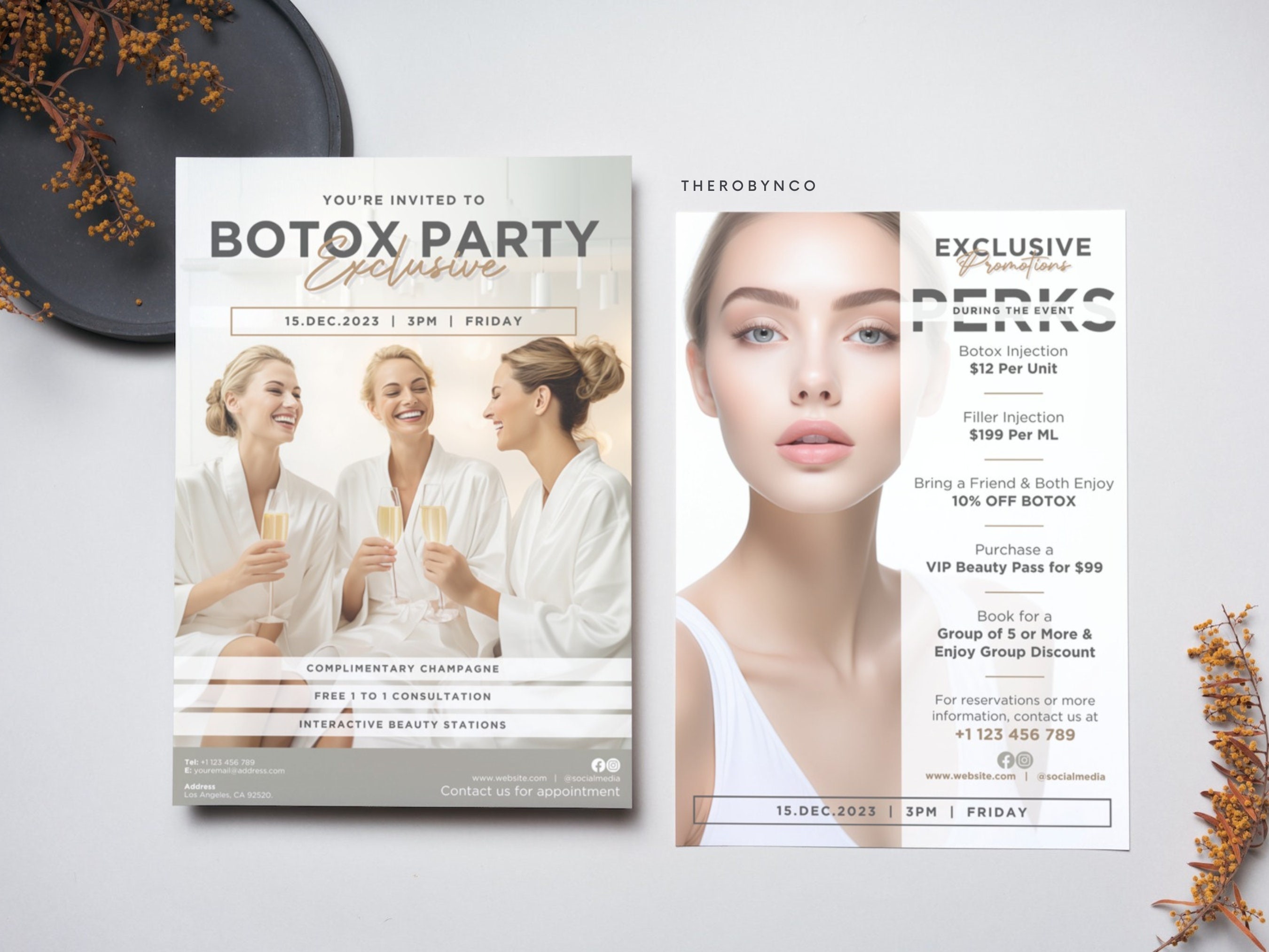 DIY Botox Party Promotional Beauty Flyer Templates, Editable Printable ...