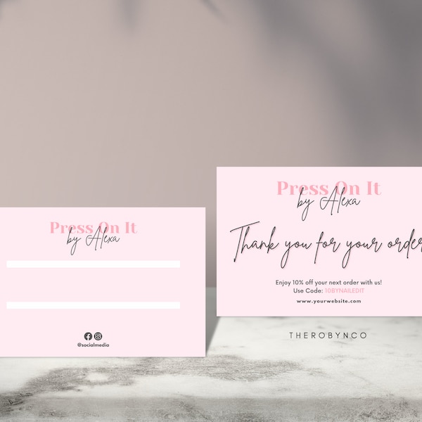 DIY Press On Nails Card Templates, Stick The Fake Nails On The Card, Fully Editable, Printable, Instant, Easy To Use Design, Bundle Business