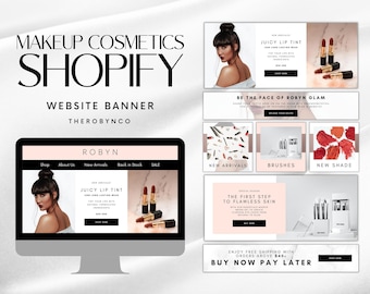 Beauty Cosmetics Makeup Shopify Website Banner Header Templates