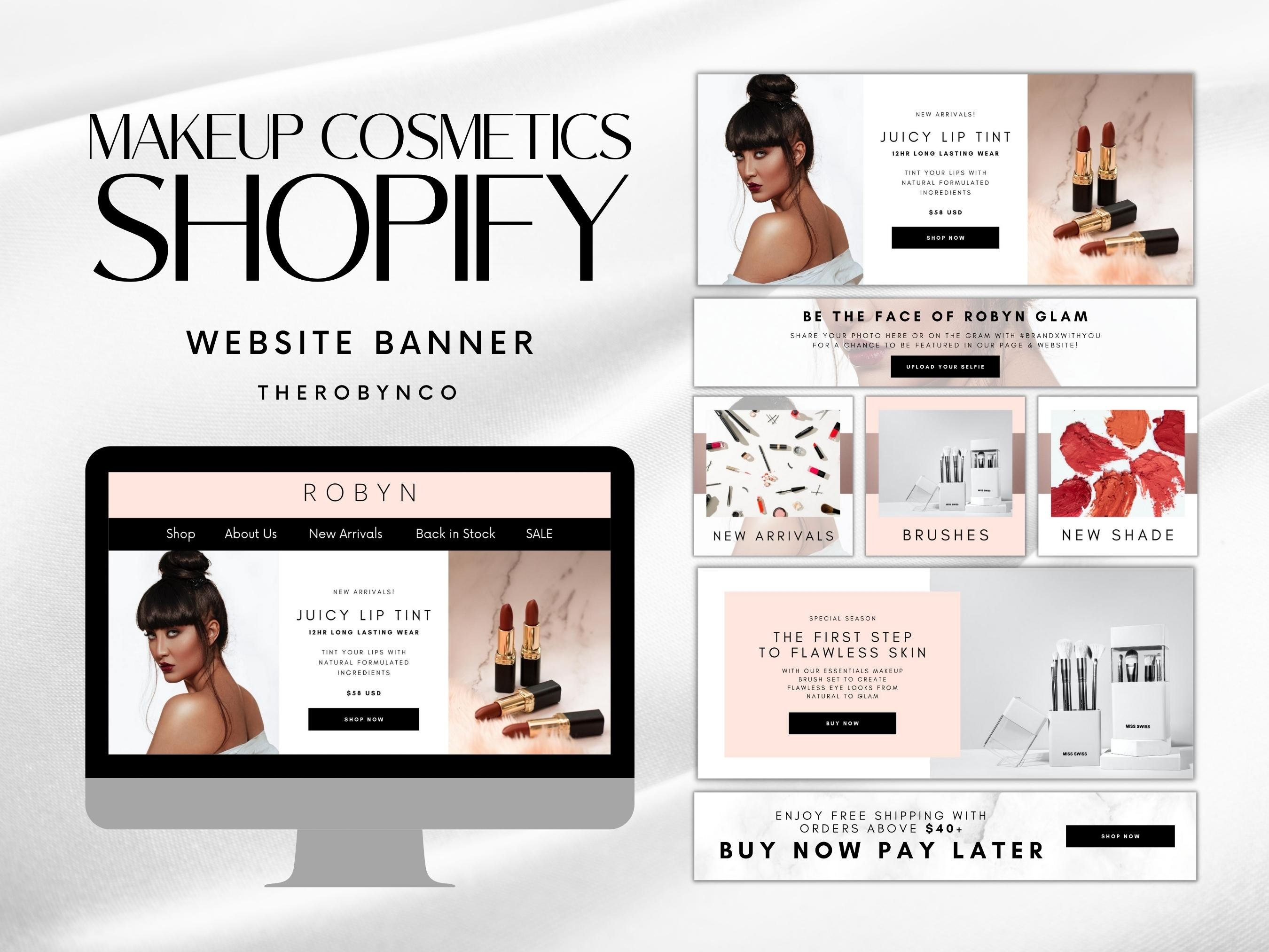 Beauty Makeup Shopify Website Header - Etsy Sweden