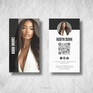 Modelli di biglietti da visita di lusso per estetisti, centri benessere, design, Beauty Guru PMU, trucco, extension per ciglia e sopracciglia, Boss Babe, biglietti da visita Canva