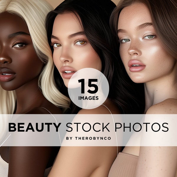 15 Stock Images - Multicultural African American Model, Caucasian Beauty Stock Photos Skincare Stock Photos Body Model Ai Stock Photo Beauty