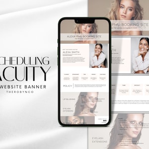 PMU Makeup Acuity Scheduling Template, Acuity Template, Online Booking Appointment Website, Acuity Booking Site, Acuity Banners, DIY Canva