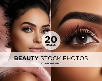 Mink Eyelashes Beauty Stock Photo, Falsies False Eyelashes Product Model Stock Images, PNG, Ai Generated Beauty Lashes Business Stock Photos