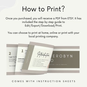 May include: A close-up of a folded instruction sheet with the text "How to Print?" and "COMES WITH INSTRUCTION SHEETS". The sheet is beige with brown text and a brown background. The sheet is folded in half and the text is visible on both sides.