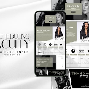 DIY Acuity Site, Acuity Scheduling Banner Templates, Booking Site Template, Hair Stylist, Online Reservation RSVP Website, Canva DIY Instant