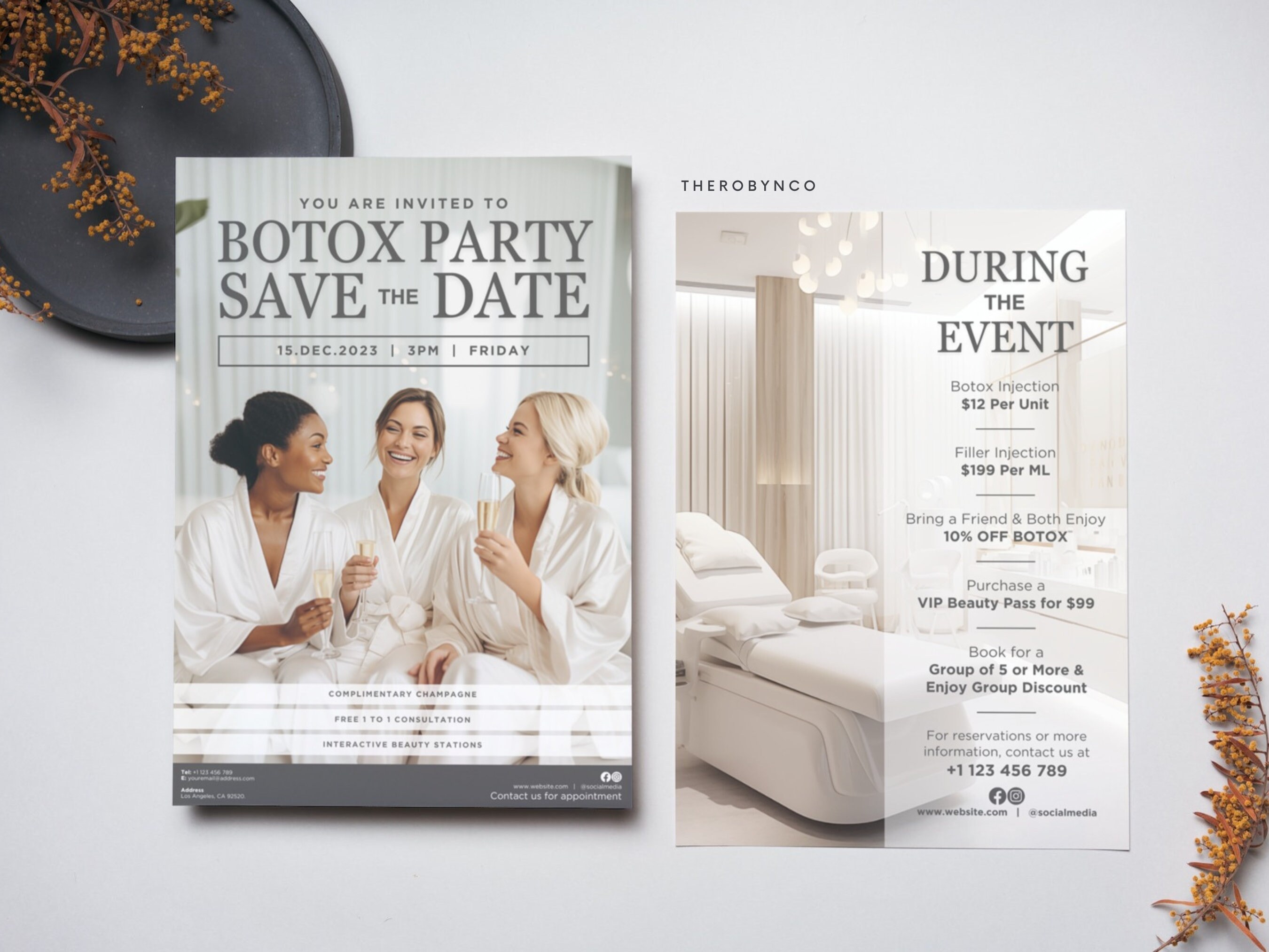 DIY Botox Party Promotional Beauty Flyer Templates, Editable Printable ...