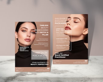 DIY Botox Dermal Filler Package  Flyer Templates Design, Injection Clinic Editable Printable, Instant, Promo Aesthetic Med Spa, Instagram