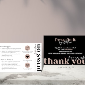 Hoe Press On Nails toe te passen Instructies Kaartgids Sjablonen, Bewerkbaar, DIY, Afdrukbaar, Nails Business, Press Ons, Instant, Kaart verwijderen