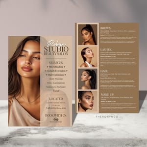 DIY Beauty Salon Flyer Templates Design, Hair Nail Makeup Salon, Edytowalny, Do druku, Natychmiastowy, Promocja Kosmetyczka Kosmetyczka PMU Canva