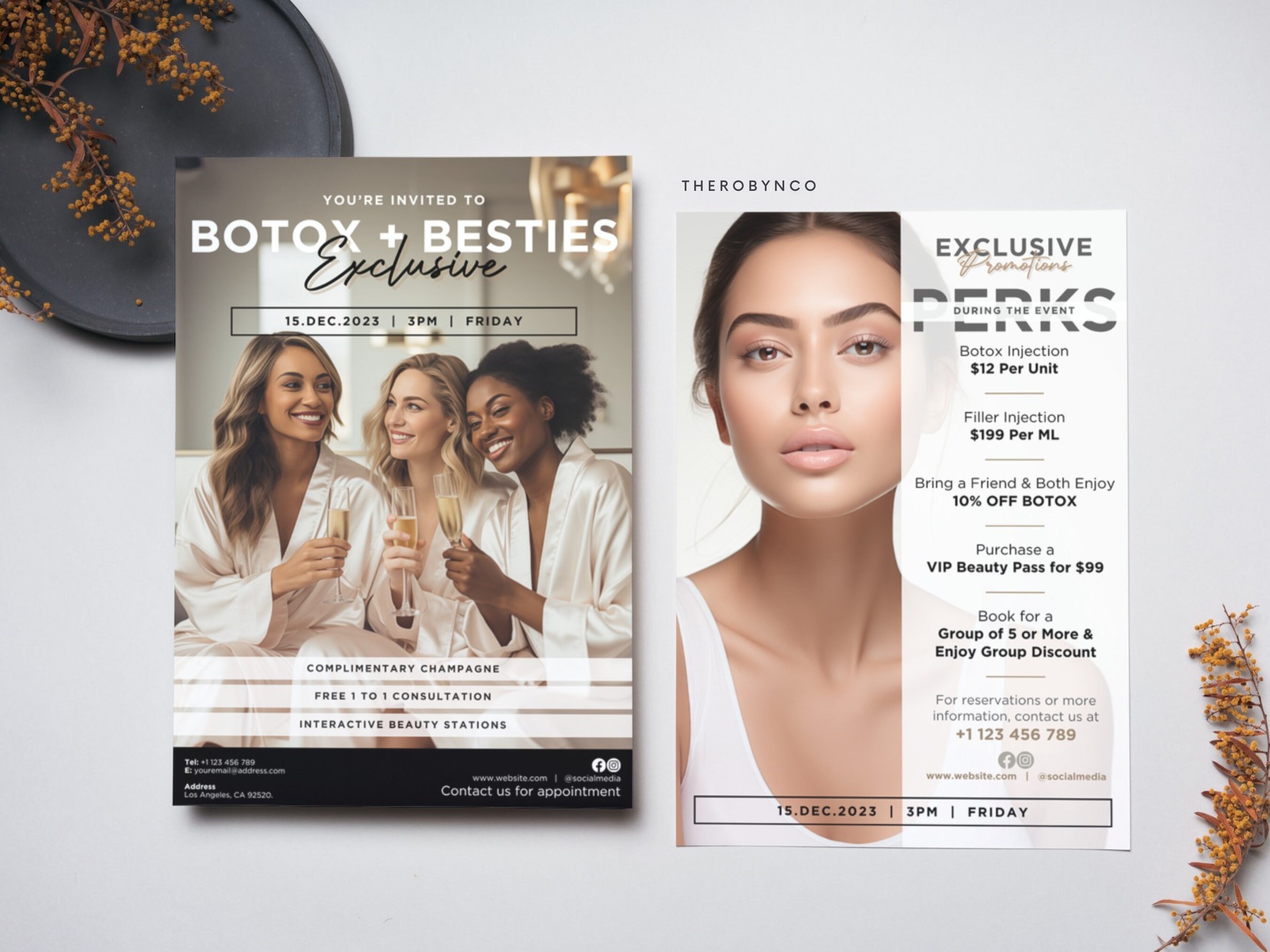 DIY Botox Party Promotional Beauty Flyer Templates, Editable Printable ...