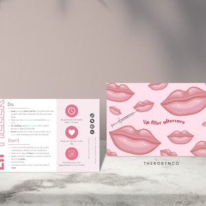 Lip Filler Aftercare Card Design Templates, Lips Enhancement Augmentation, Reshaping, Filler Injection Injectables Nurse Editable Printable