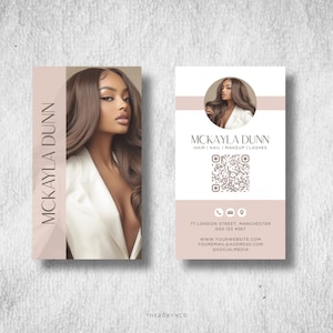 Esthetician Medspa Luxury Business Card Templates Design, Beauty Guru PMU Makeup Lash Brow Hair Extension Boss Babe Business Name Card Canva