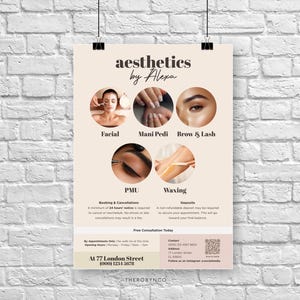 DIY Beauty Salon Flyer Templates Design, Hair Nail Makeup Salon, Edytowalny, Do druku, Natychmiastowy, Promocja Kosmetyczka Kosmetyczka PMU Canva