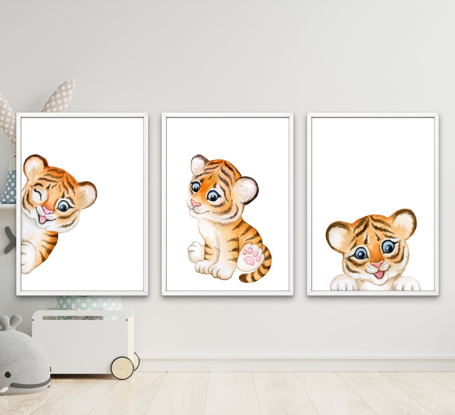 Set of 3 Tiger Cub Wall Art Baby Tiger Printable Art Etsy