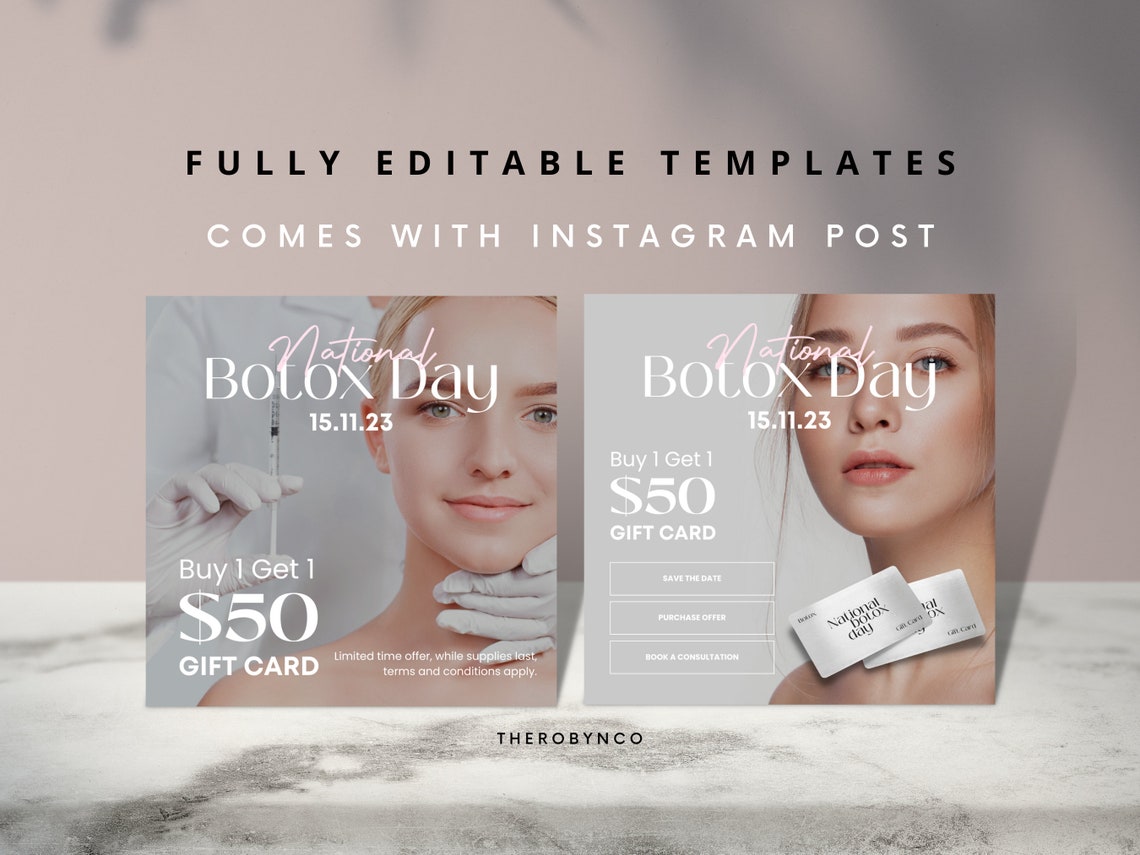 DIY National Botox's Day Filler Beauty Flyer Templates Design Brand ...
