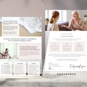 Design de modelos de folheto de terapia de psicologia de aconselhamento, editável para impressão, instantâneo, sessão de relaxamento de amor próprio, terapeuta de pôster de anúncios de negócios