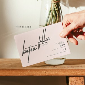DIY Botox Filler Aftercare Card Design Mini Templates, Editable ...