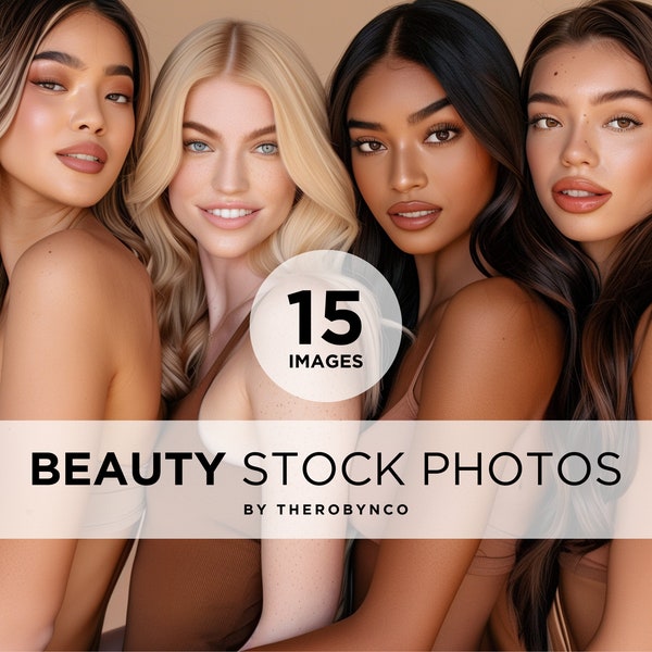 15 Stock Images - Multicultural African American Model, Caucasian Beauty Stock Photos Skincare Stock Photos Body Model Ai Stock Photo Beauty