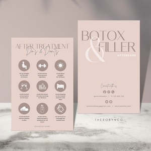 Mini modelli di progettazione di carte post-terapia per riempitivo Botox fai-da-te, modificabili, stampabili, istantanei, bellezza estetica Post Care, carta guida viso iniettabili