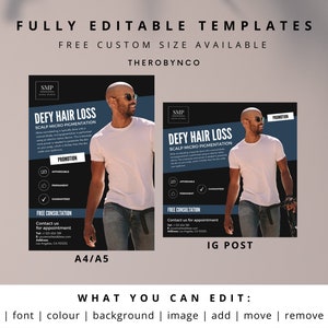 DIY SMP Flyer, Scalp Micropigmentation Flyer Templates Design, Hairline ...