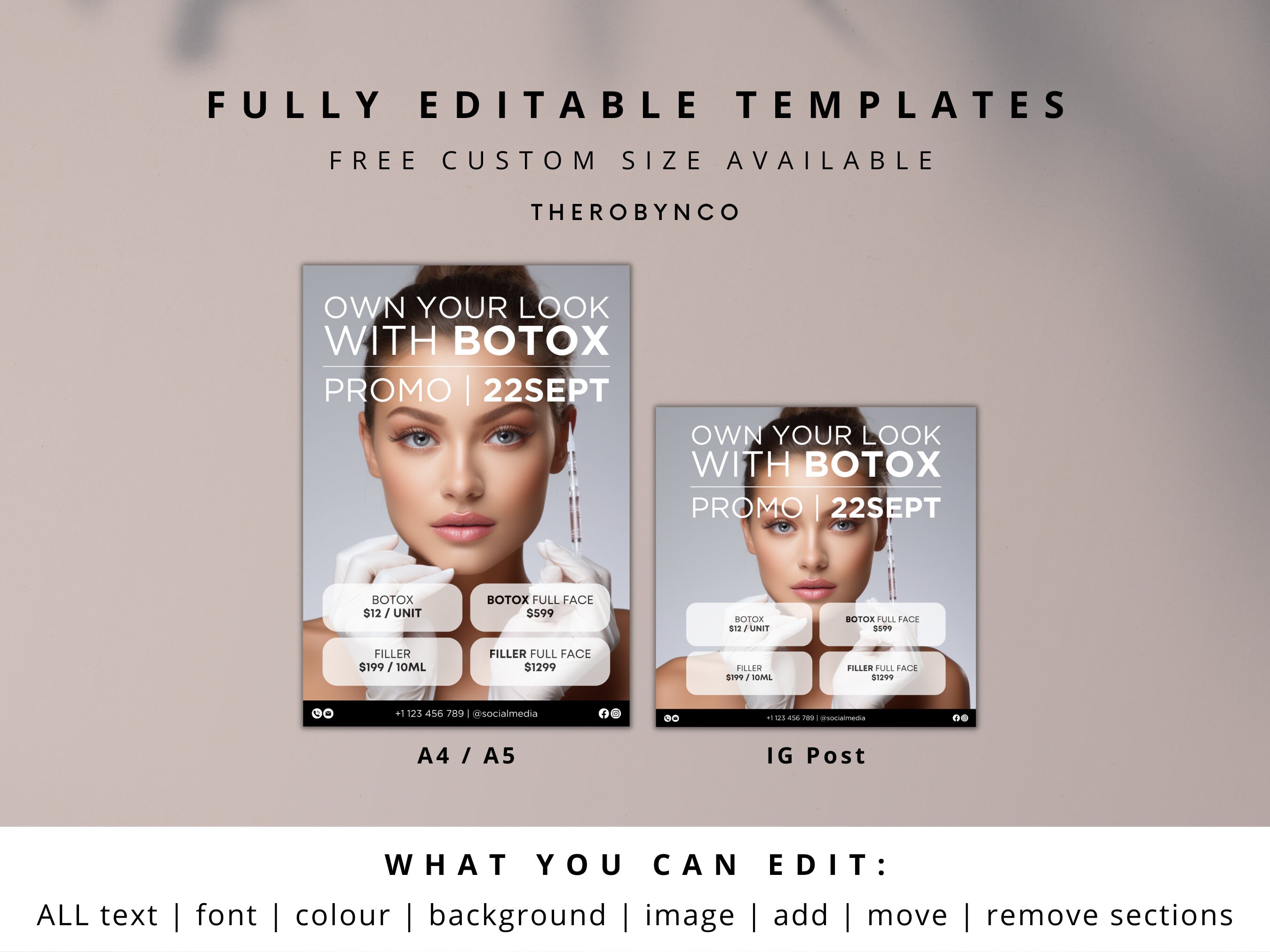 DIY Botox Dermal Filler Beauty Flyer Templates Design, Brand Awareness ...