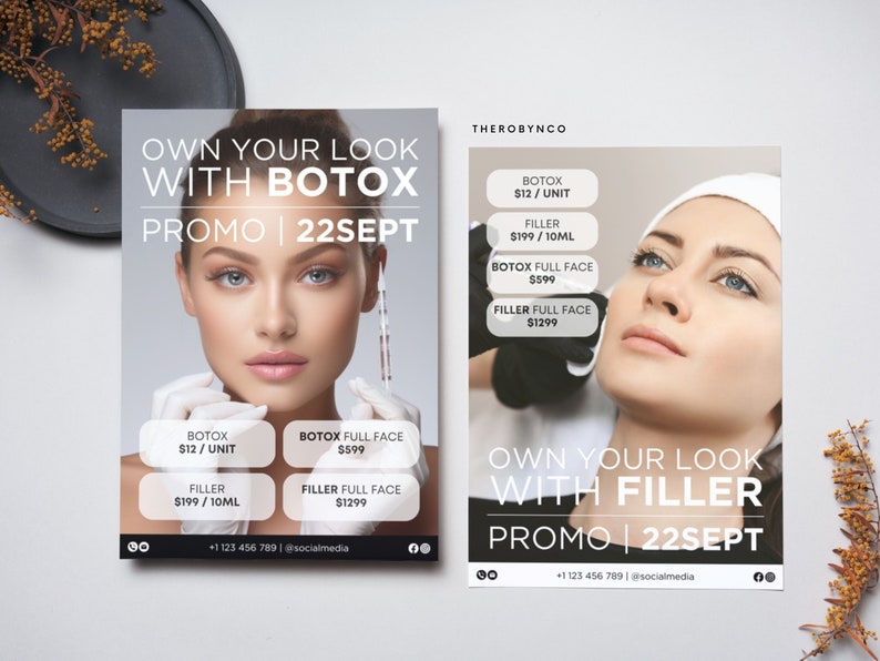 DIY Botox Dermal Filler Beauty Flyer Templates Design, Brand Awareness ...