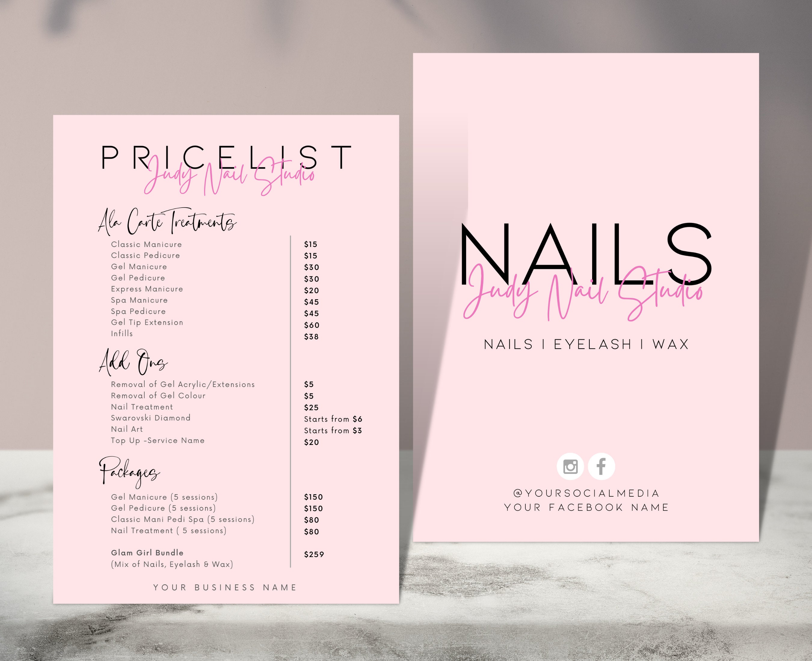 1. Nail Price List Design Template - wide 2