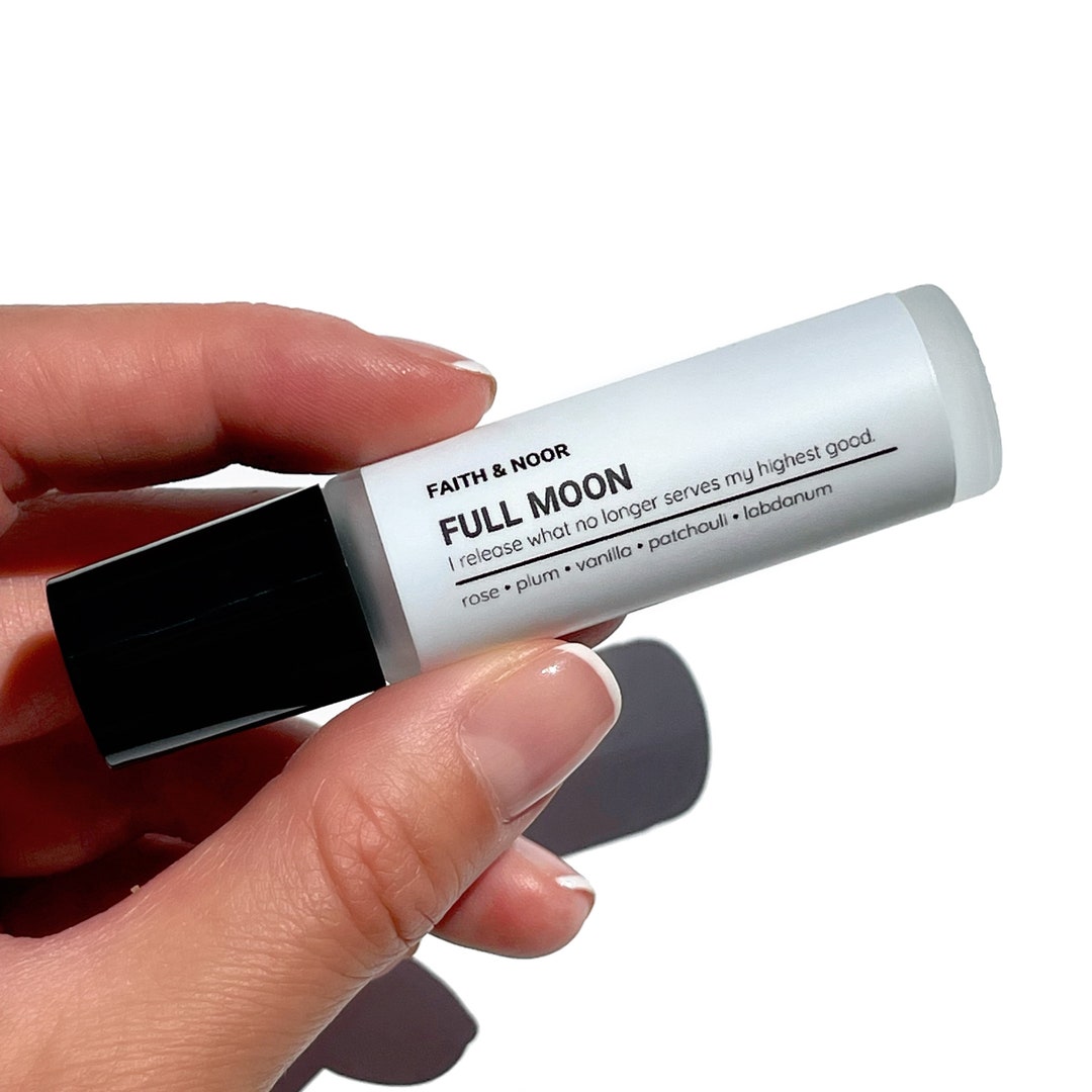 FULL MOON Mood Roller - Essential Oil Roller - Crystal Infused Full ...