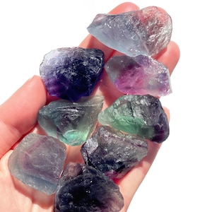 Fluorita arcoíris - CLARIDAD - Fluorita arcoíris en bruto - Fluorita arcoíris en bruto - Cristal curativo - Cristales de chakras - Piedra de fluorita en bruto