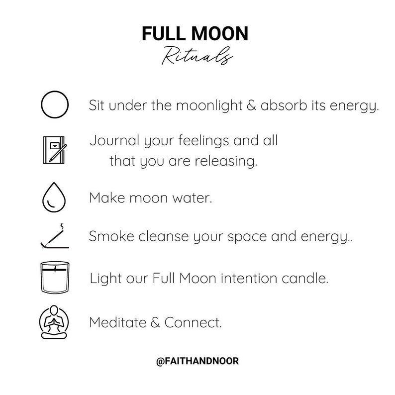 Full Moon Candle Crystal Candle 11 oz. Aromatherapy Intention Candle Soy Candle Manifestation Candle Full Moon Ritual Gift image 5