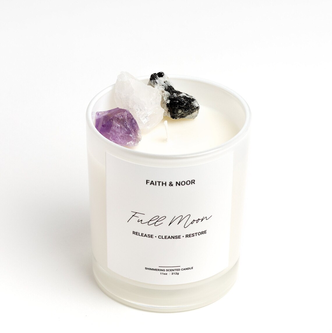 Full Moon Candle Crystal Candle 11 Oz. Aromatherapy Etsy