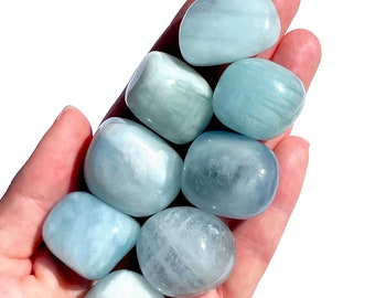 Aquamarine - CALM - Tumbled Aquamarine - Aquamarine Crystal - Healing Crystal - Throat Chakra - Stress Relief - Chakra Crystals - Calming