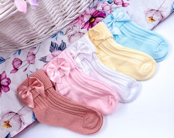 Babysocken, Baby-Schleifensocken, Baby-Stricksocken, Babysocken-Geschenk, Socken für Kleinkinder, Baby-Söckchen, Kleinkind-Söckchen, kurze Socken Baby