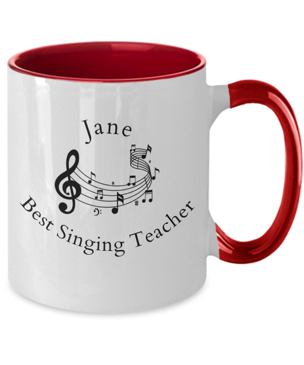 Singing Lessons Gift Singing Teacher Gift Customized, Singing Teacher Coffee Cup, Singing ...