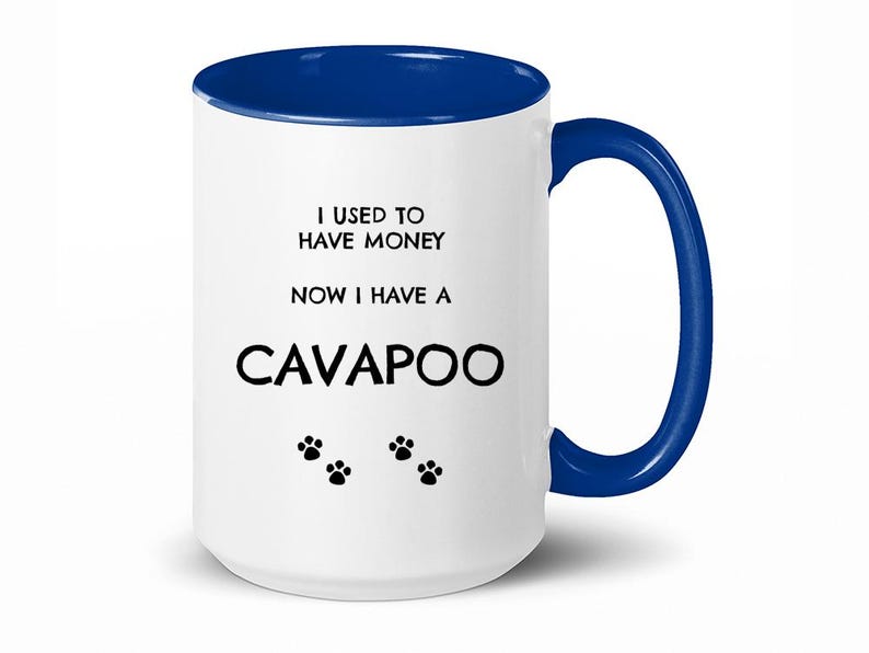 Cavapoo, Kubek Cavapoo, Zabawny prezent Cavapoo, Prezent Cavapoo, Prezenty dla mamy Cavapoo, Prezent dla mamy Cavapoo, Prezent dla taty Cavapoo, Kubek do kawy, Prezent dla właściciela Cavapoo Navy