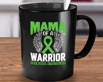 Escoliose, Caneca de Café para Escoliose, Presente para Escoliose, Cirurgia de Escoliose, Coluna Vertebral para Escoliose, Grupo de Apoio à Conscientização sobre Escoliose, Guerreiro da Escoliose