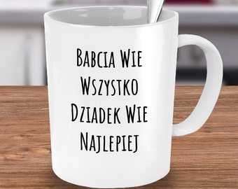 Babcia Wie Wszystko Dziadek Wie Najlepiej, Polish Grandma Grandpa Gift, Funny Grandma Grandpa Gift, Cute Grandma Grandpa Gift, Grandma Gift