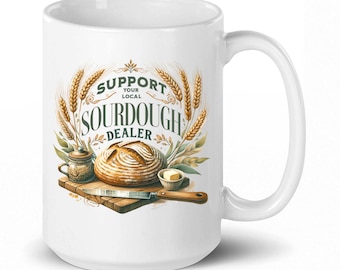 Sauerteig Geschenke, Sauerteigbecher, Sauerteighändler, Sauerteigbäcker, Sauerteigkaffeetasse Teetasse, Sauerteigbrot, lustiges Sauerteiggeschenk