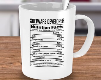 Software-Entwickler Software-Entwickler Tasse, Software-Entwickler Tasse 15 Unzen, Job präsentiert Ernährung
