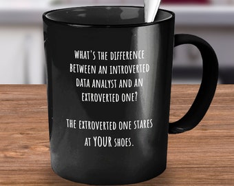 Regalo de analista de datos, taza de analista de datos, analista de datos, taza de científico de datos, regalo de científico de datos, regalo introvertido