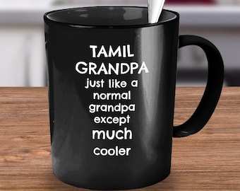 Prezent w języku tamilskim, kubek w języku tamilskim, zabawny prezent w języku tamilskim, indyjski kubek na kawę dla taty, męża, dziadka i dziadka, prezent dla mężczyzny w języku tamilskim, zabawny prezent w języku tamilskim, kubek na kawę