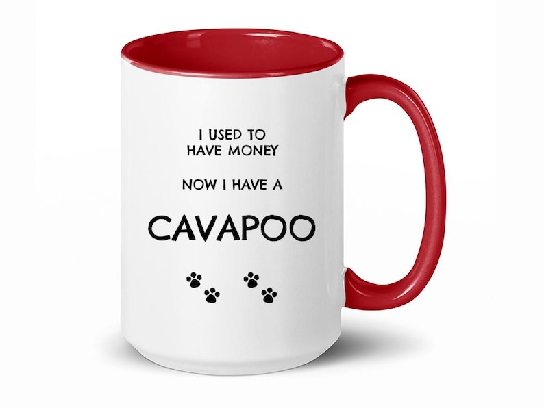 Cavapoo, Kubek Cavapoo, Zabawny prezent Cavapoo, Prezent Cavapoo, Prezenty dla mamy Cavapoo, Prezent dla mamy Cavapoo, Prezent dla taty Cavapoo, Kubek do kawy, Prezent dla właściciela Cavapoo Red