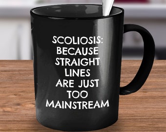 Escoliose, Caneca de Café para Escoliose, Presente para Quem Tem Escoliose, Cirurgia de Escoliose, Coluna Vertebral com Escoliose, Grupo de Apoio à Conscientização sobre Escoliose, Lutador Contra a Escoliose