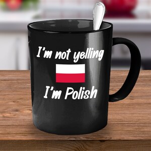 Presente de caneca polonesa, caneca de café da Polônia, não estou gritando, sou polonês, caneca engraçada da Polônia, presente para marido polonês, esposa, bandeira da Polônia, Polska